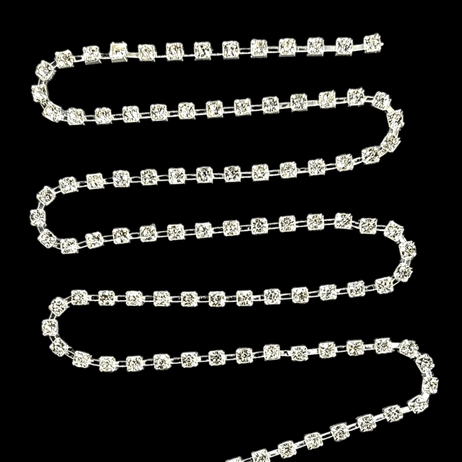 MHC WORLD Trimmings Silver Diamante Trim SS-20D