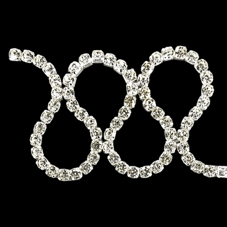 MHC WORLD Trimmings Silver Diamante Trim SS-28D