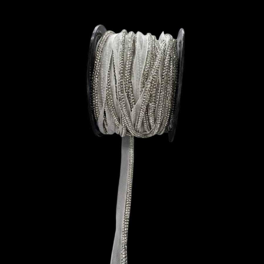MHC World Trimmings White Diamante Piping Rope
