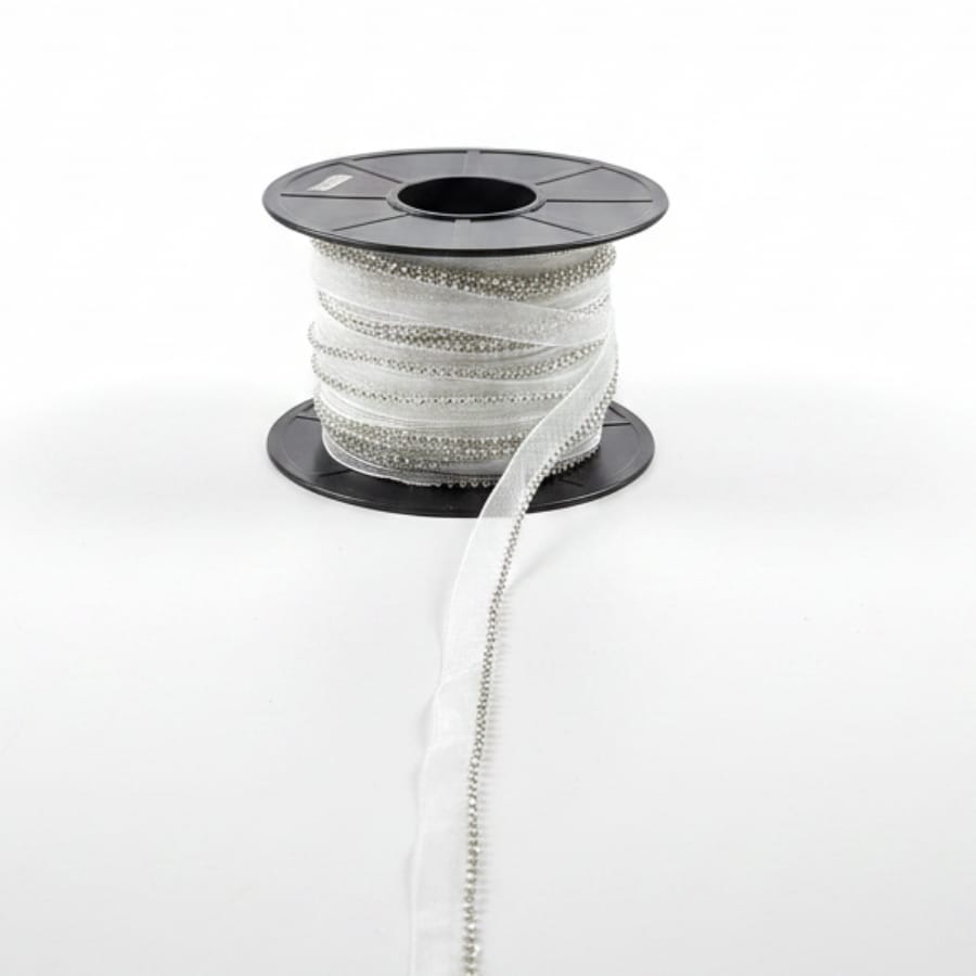 MHC World Trimmings White / Small Diamante Piping