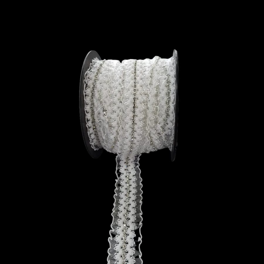 MHC World Trimmings White White Lace Diamante