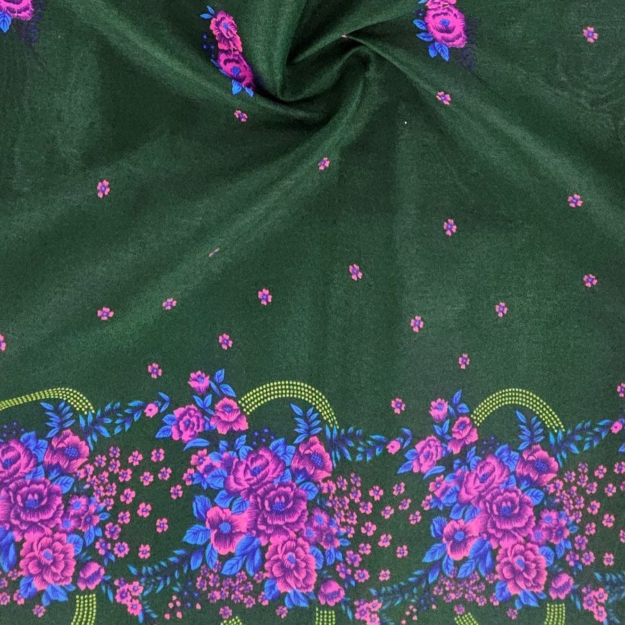 MHC WORLD Tsonga Fabric Bottle Green Printed Tsonga Fabric 112cm
