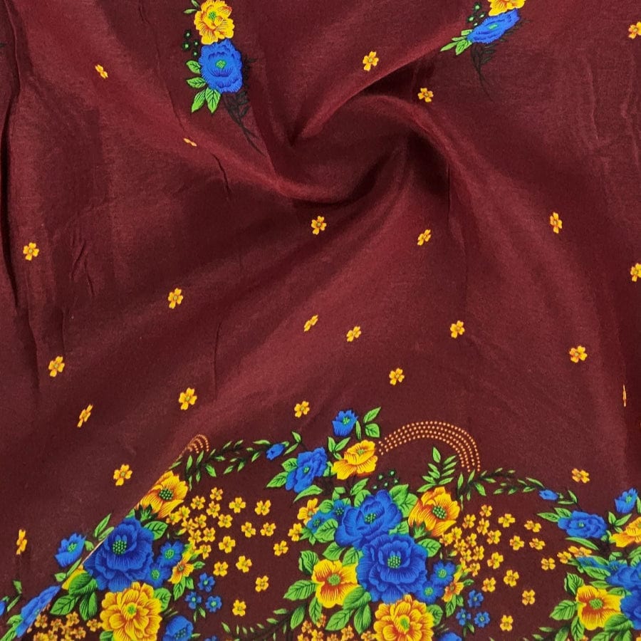 MHC WORLD Tsonga Fabric Maroon Printed Tsonga Fabric 112cm