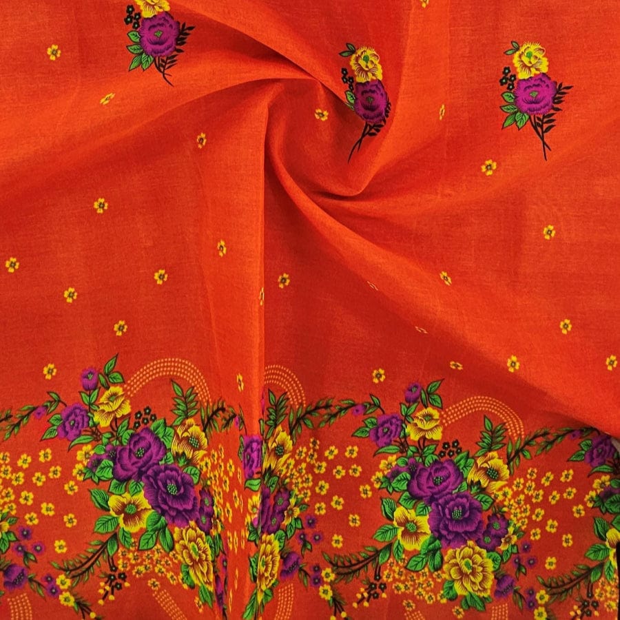 MHC WORLD Tsonga Fabric Orange Printed Tsonga Fabric 112cm
