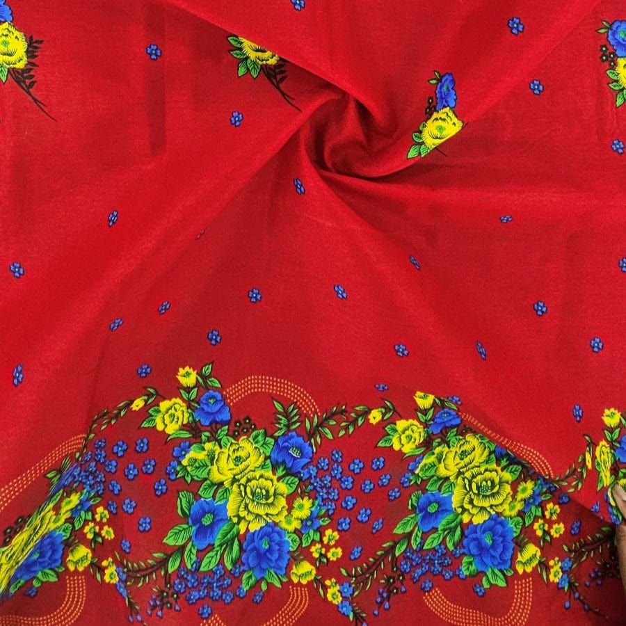 MHC WORLD Tsonga Fabric Red Printed Tsonga Fabric 112cm