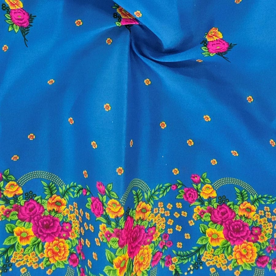 MHC WORLD Tsonga Fabric Teal Printed Tsonga Fabric 112cm