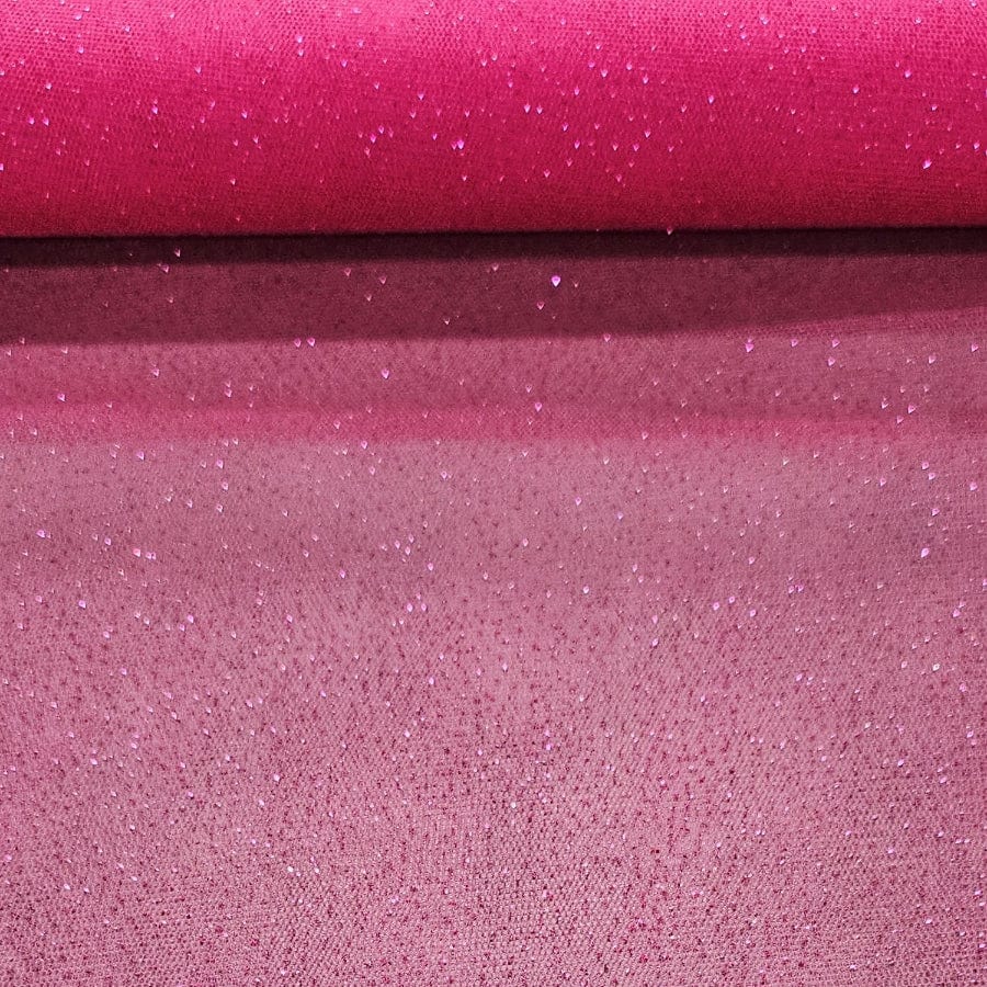 MHC WORLD Tulle Cerise Glitter Tulle Fabric 150cm