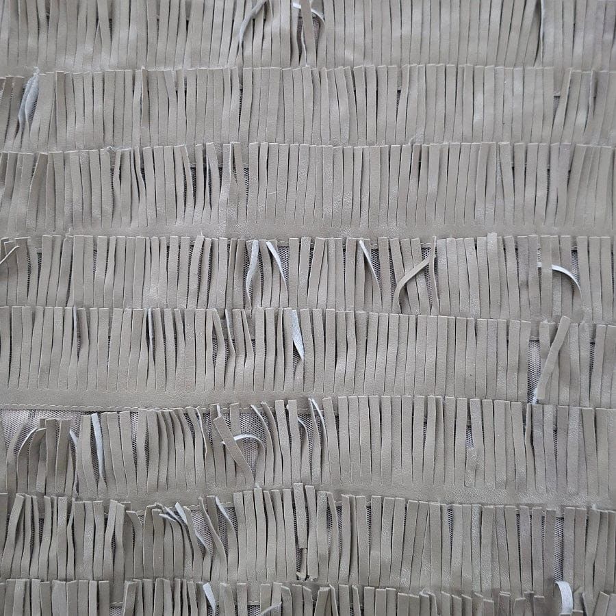 MHC WORLD Tulle EMB+Leather Fringes Tulle Embroidery+Leather Fringes