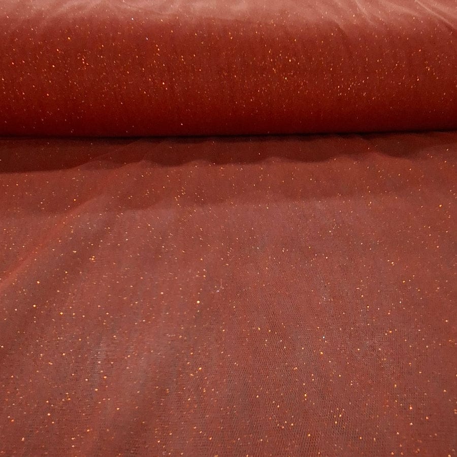 MHC WORLD Tulle Rust Glitter Tulle Fabric 150cm
