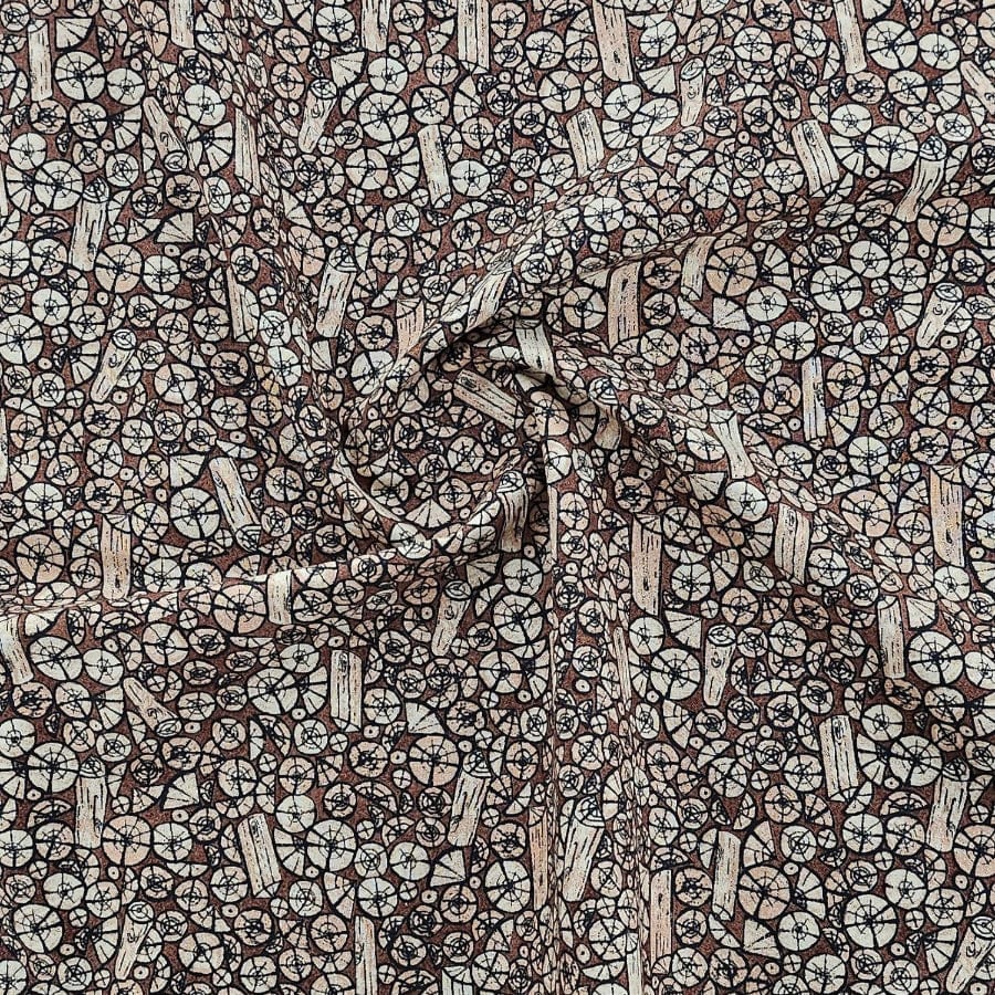 MHC WORLD USA COTTON CRAFTS Brown Usa 100% Cotton Craft Fabric 110cm