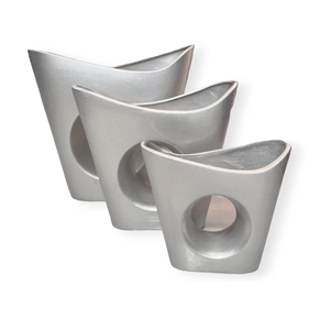 MHC World Vase AC 1 hole Boat-base Metallic silver (7452847177817)