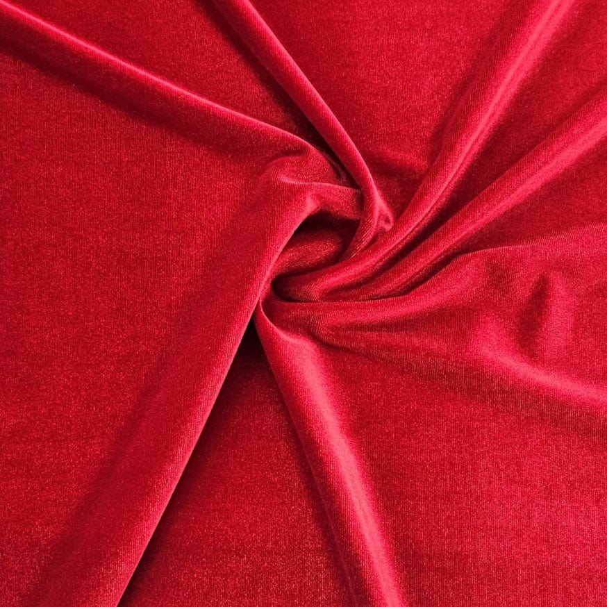MHC WORLD VELVET Bright Red Korean Stretch Velvet Fabric 150cm