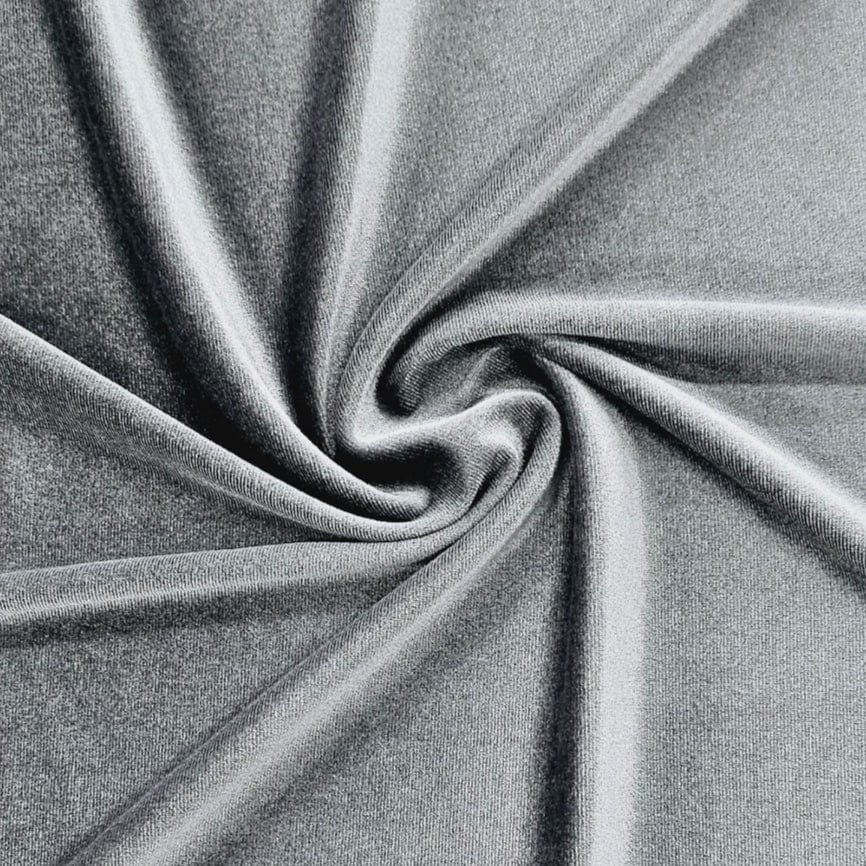 MHC World VELVET Grey Stretch Velvet Fabric 150CM