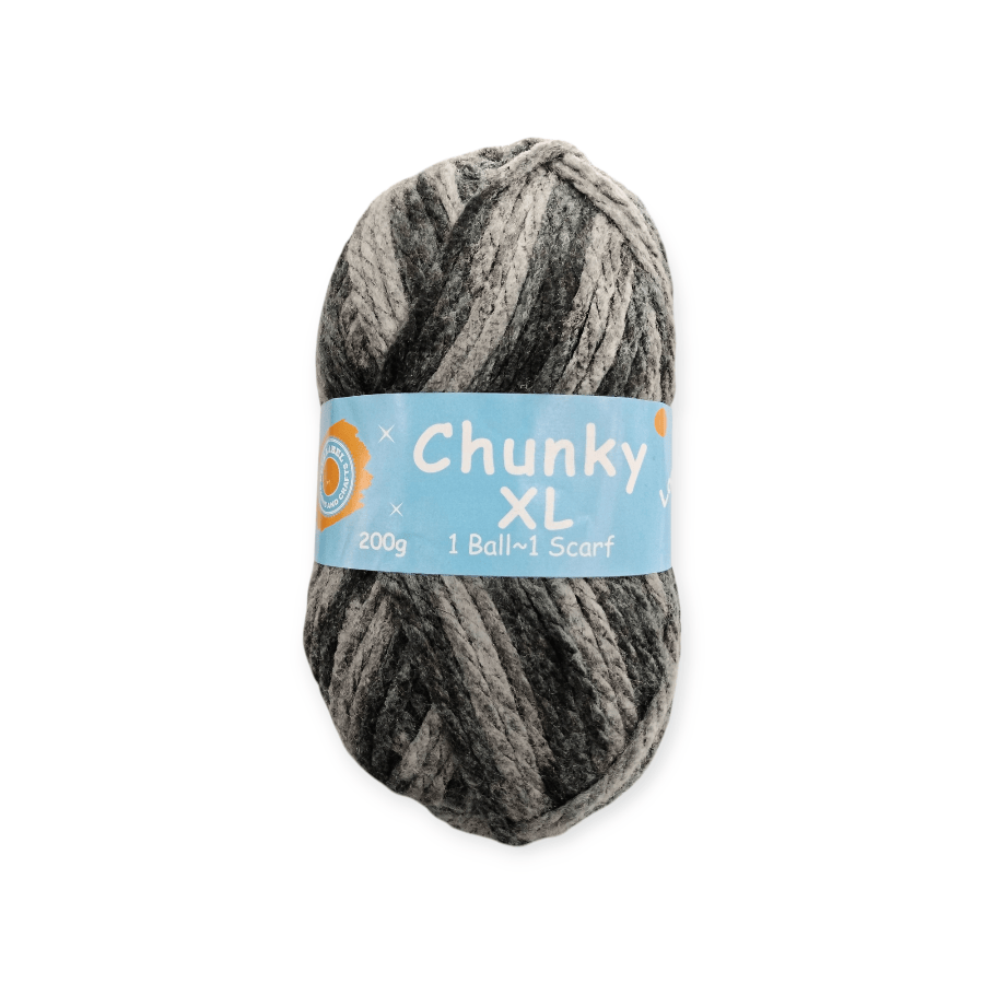 MHC WORLD Wool Black/Silver Chunky XL Multi Wool 200g