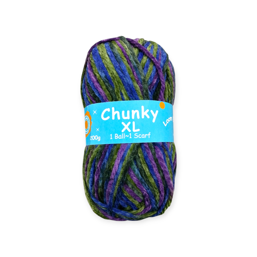 MHC WORLD Wool Dk Grey/Royal/Lilac Chunky XL Multi Wool 200g