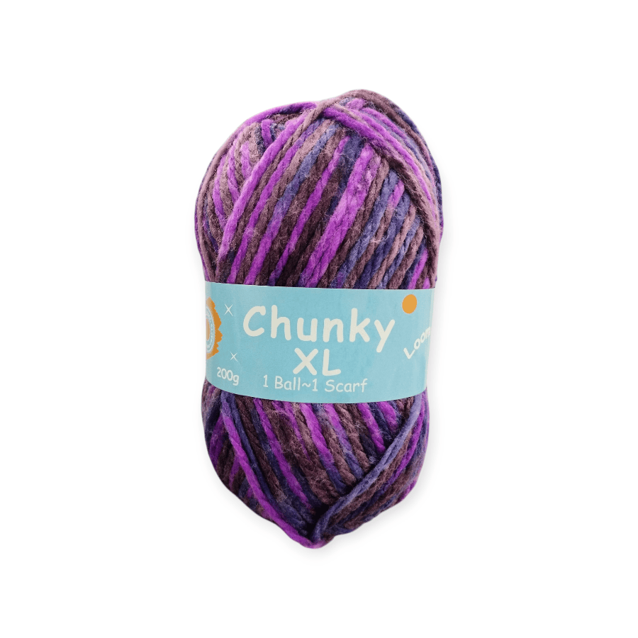 MHC WORLD Wool Grape/Lilac/Navy Chunky XL Multi Wool 200g