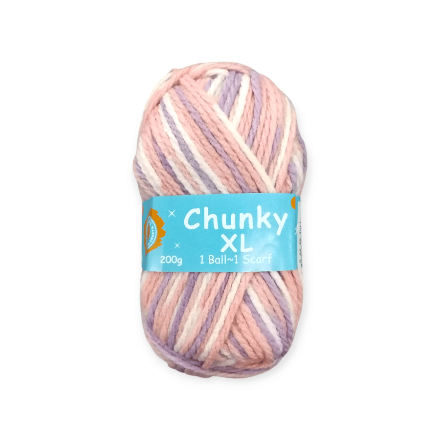 MHC WORLD Wool Pink/White/Lilac Chunky XL Multi Wool 200g