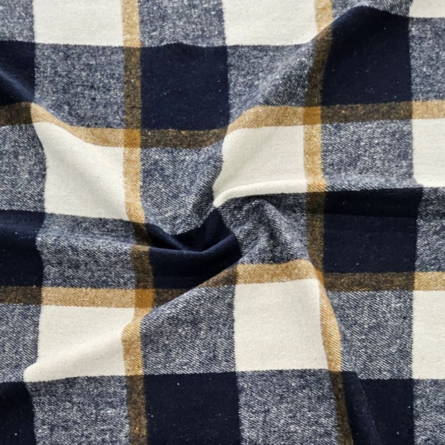 MHC WORLD WOVEN CHECK Brown / Navy Woven Winter Check 150cm