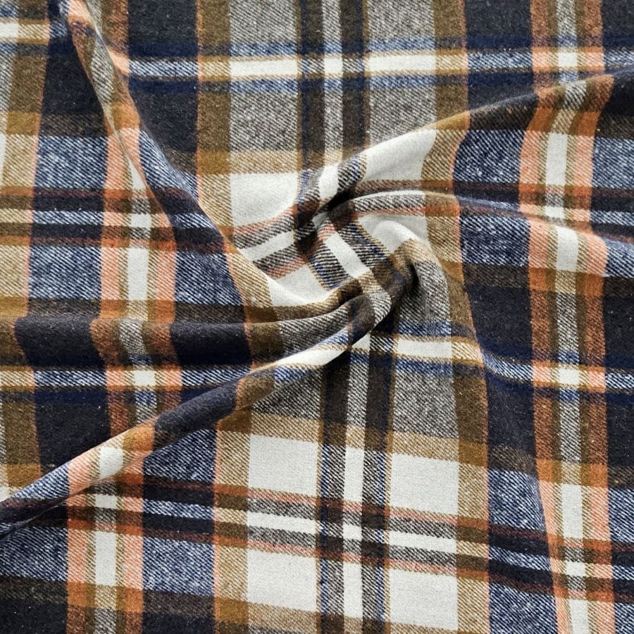 MHC WORLD WOVEN CHECK Orange / Navy Woven Winter Check 150cm