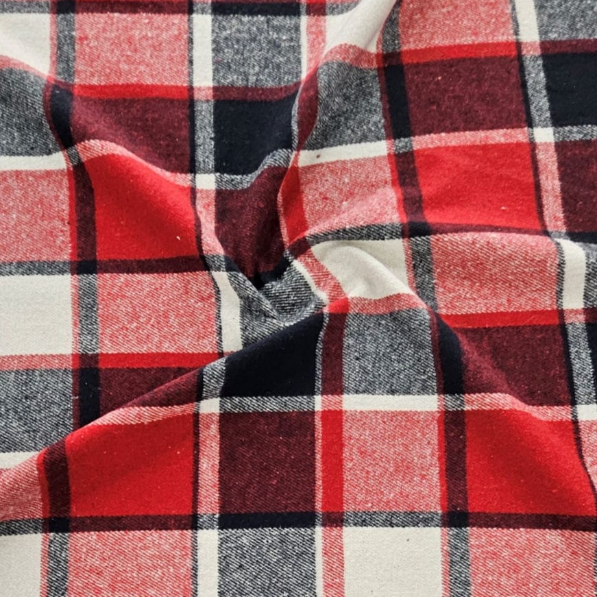 MHC WORLD WOVEN CHECK Red / Navy Woven Winter Check 150cm