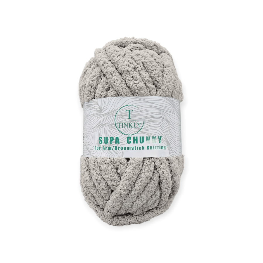 MHC WORLD Yarn Tin104-11 Silver Grey Tinkly Supa Chunky Yarn 250g