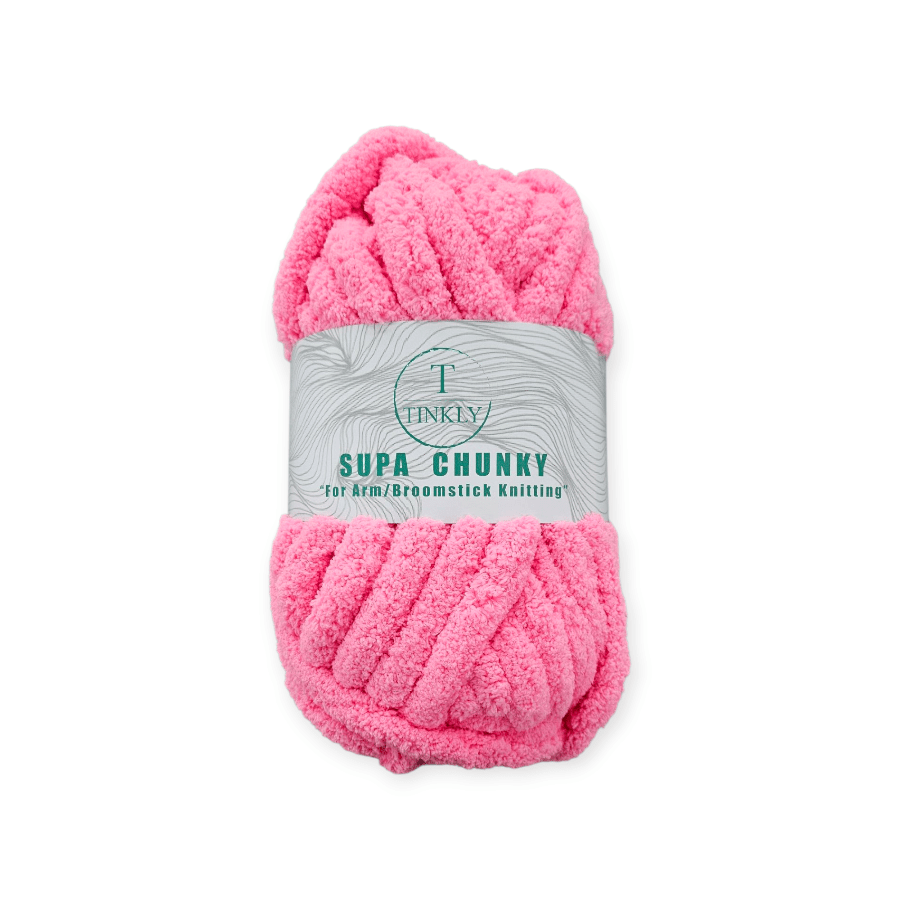 MHC WORLD Yarn Tin104-116 Sweet Pink Tinkly Supa Chunky Yarn 250g