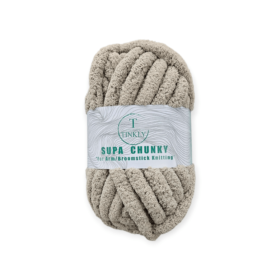 MHC WORLD Yarn Tin104-2 LT Grey Tinkly Supa Chunky Yarn 250g