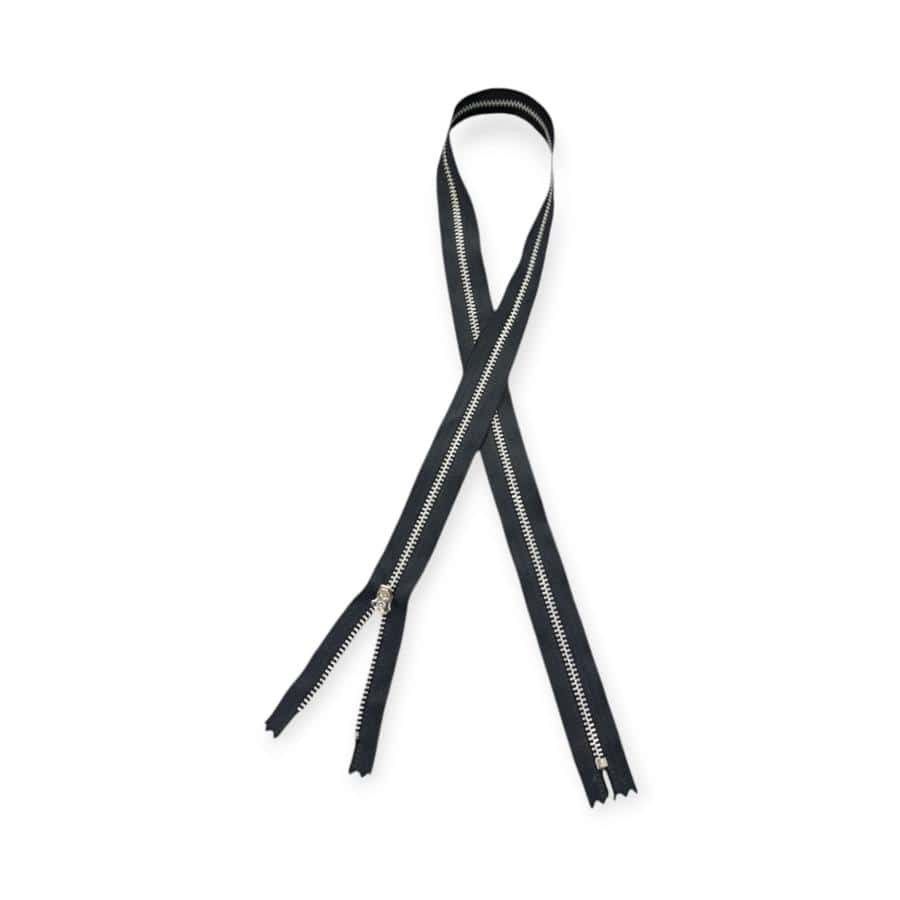 MHC WORLD YKK Metal Silver Zip Black / 20cm YKK Metal Silver Zip