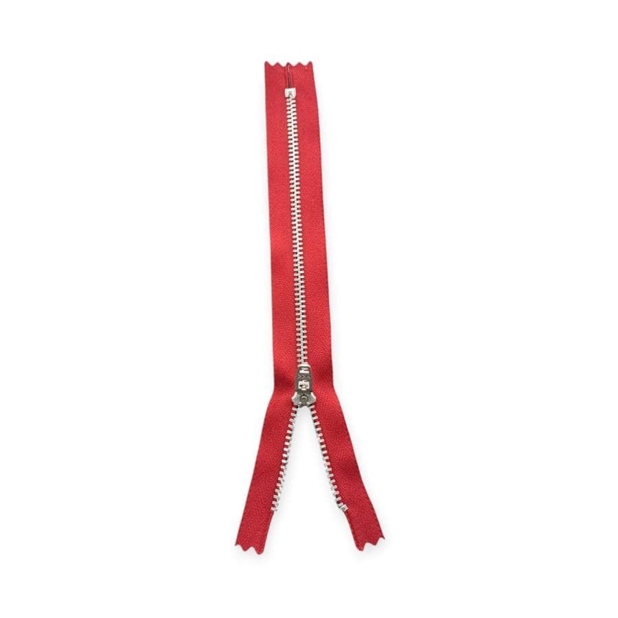 MHC WORLD YKK Metal Silver Zip Dark Red / 20cm YKK Metal Silver Zip