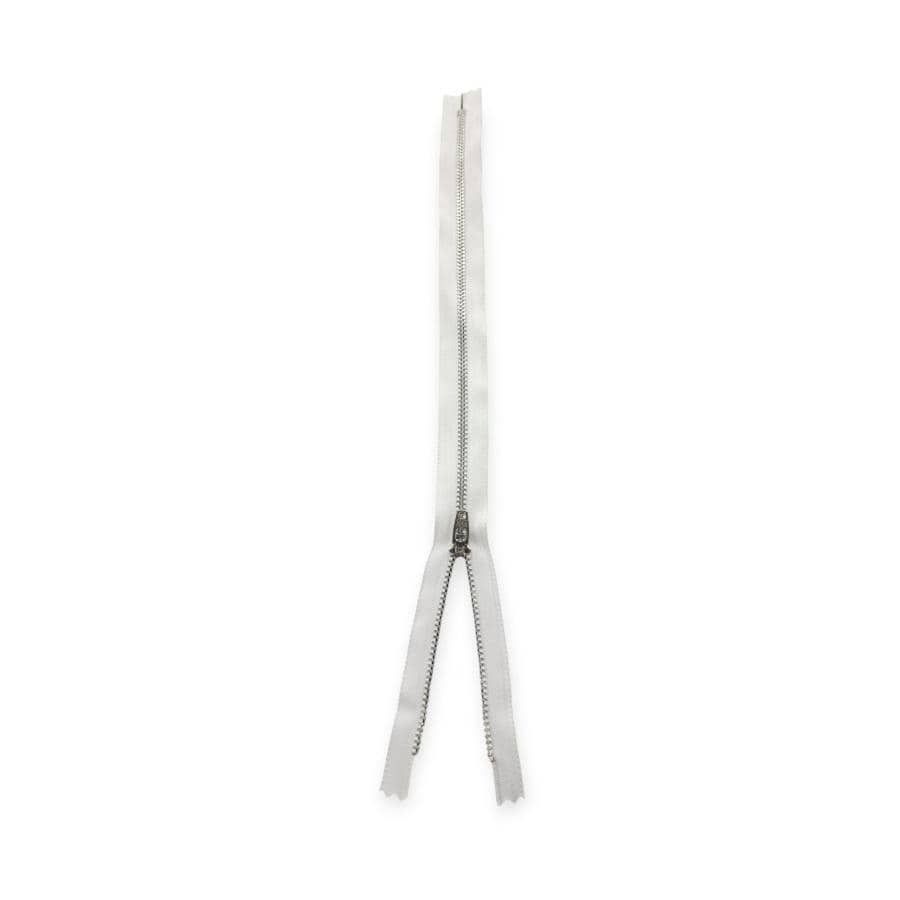 MHC WORLD YKK Metal Silver Zip White / 20cm YKK Metal Silver Zip