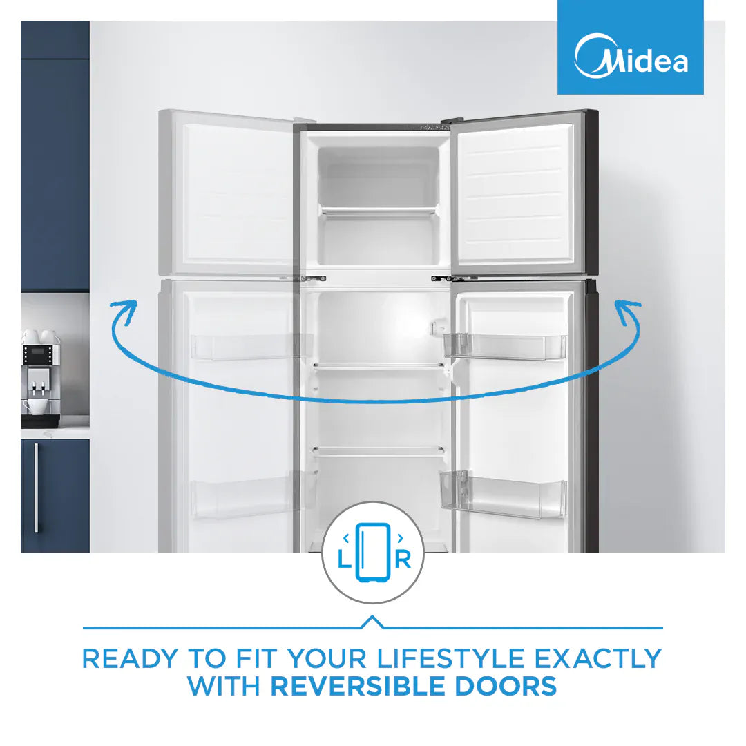 MIDEA Fridge/Freezer Midea HD-216FN-BLACK 173L Top Freezer Refrigerator