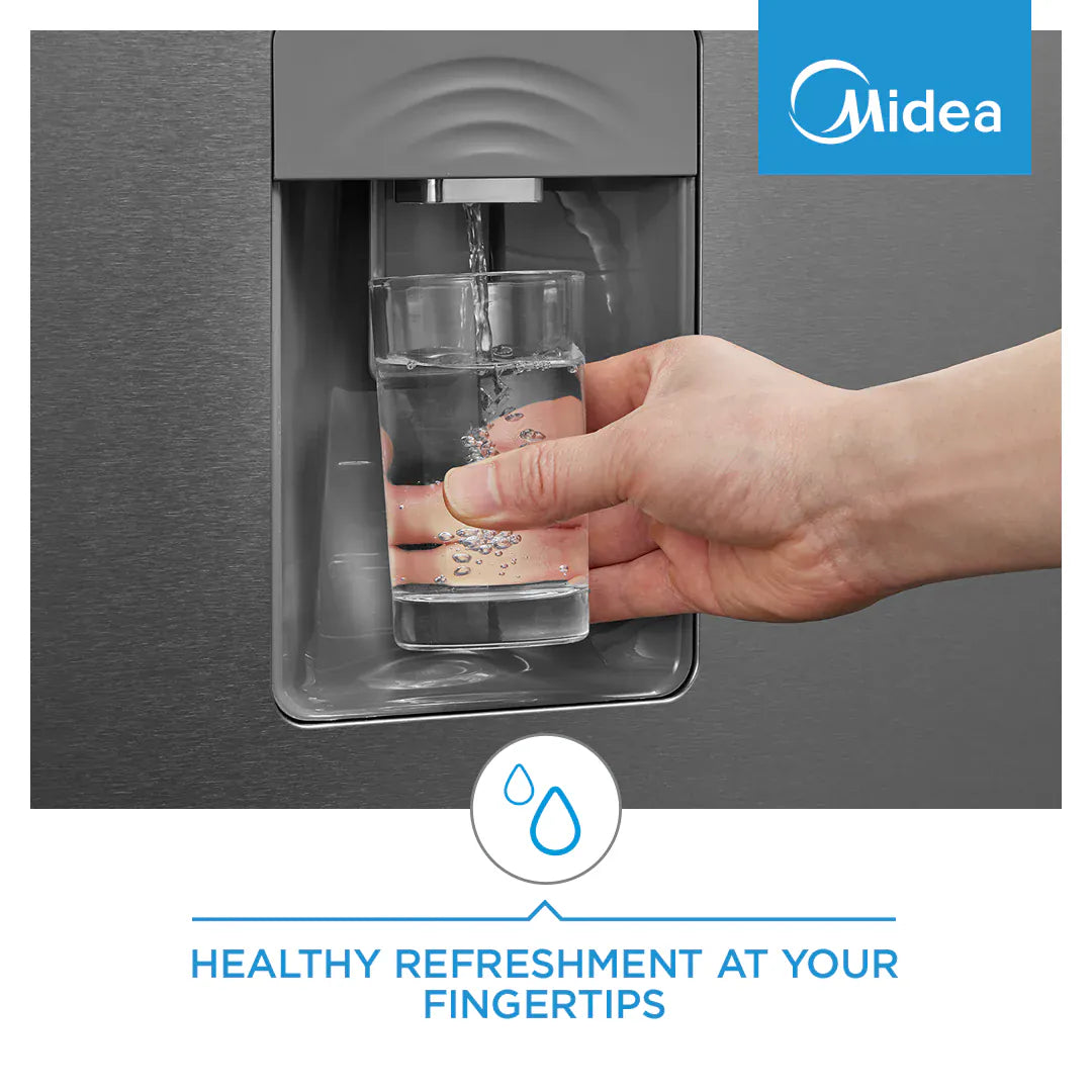 MIDEA Fridge Midea 513l Stainless Steel Side by Side Refrigerator - HC-689WEN(ESN)