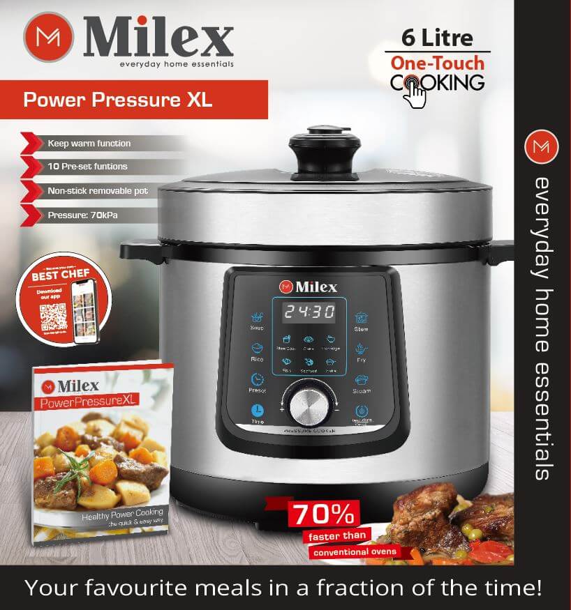 MILEX AIR FRYER Milex 6L Digital Power Pressure Cooker MPP0030 (6544951509081)