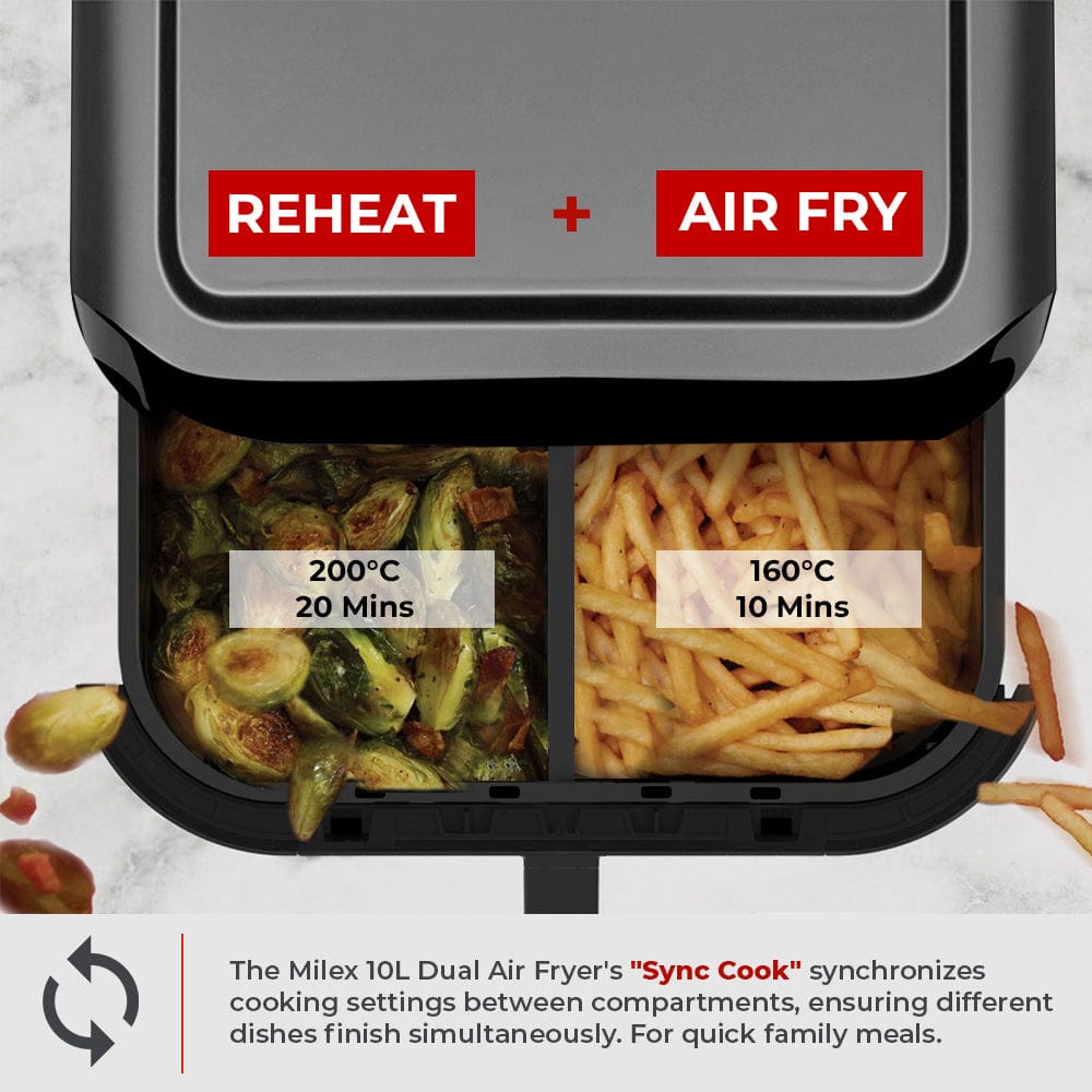 MILEX AIR FRYER Milex Dual Air Fryer 10L MDA004