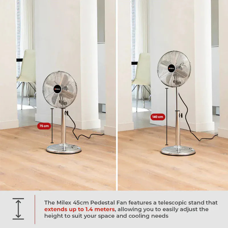 MILEX Fan Milex Pedestal  Fan SS MAF004 45CM