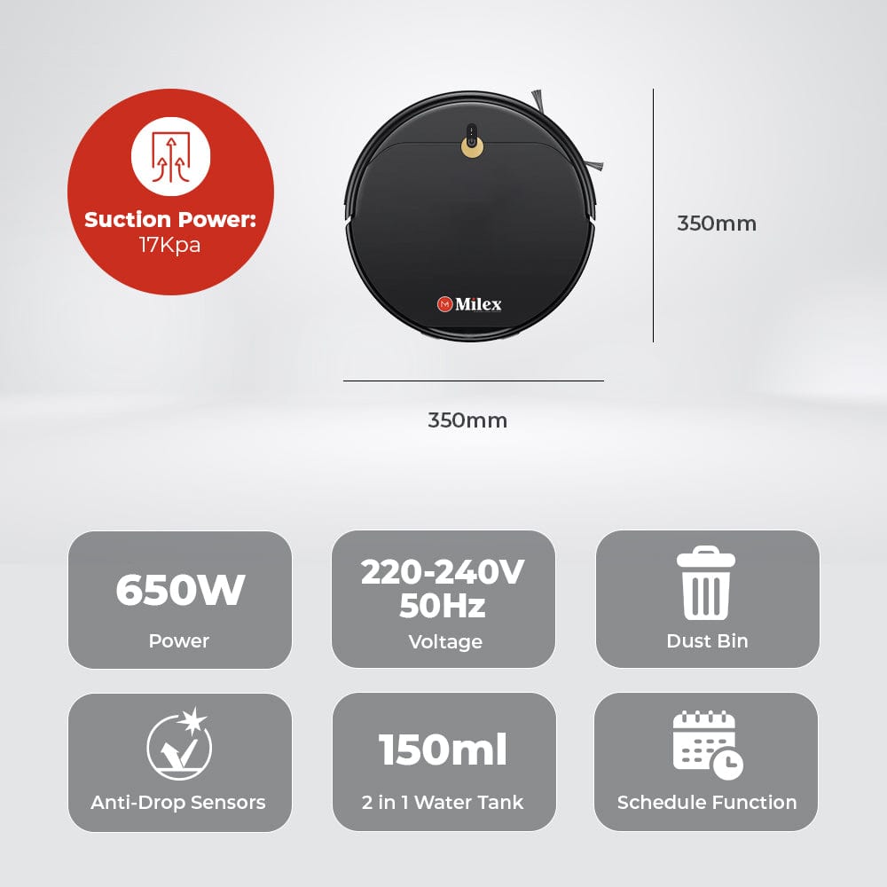 MILEX Vacuum Cleaner Milex Robot Vacuum Cleaner Kit MRV004