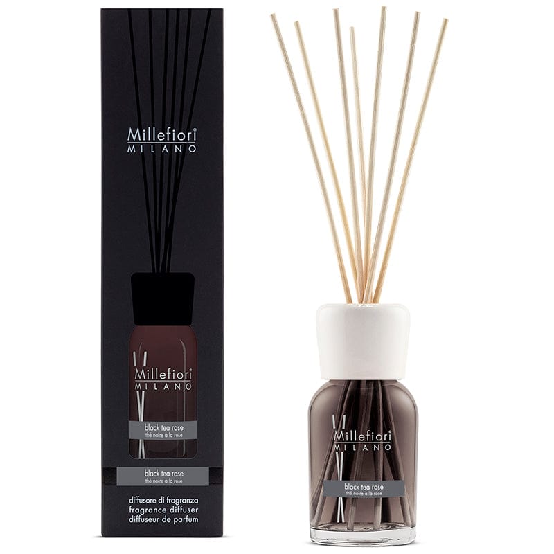 Millefiori Milano Bedroom Milano Diffuser Reeds Black Tea Rose 100ml (7467865768025)