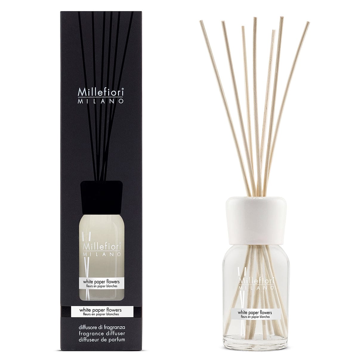 Millefiori Milano Bedroom Millefiori Milano Diffuser Reeds White Paper Flower 100ml (7467872354393)