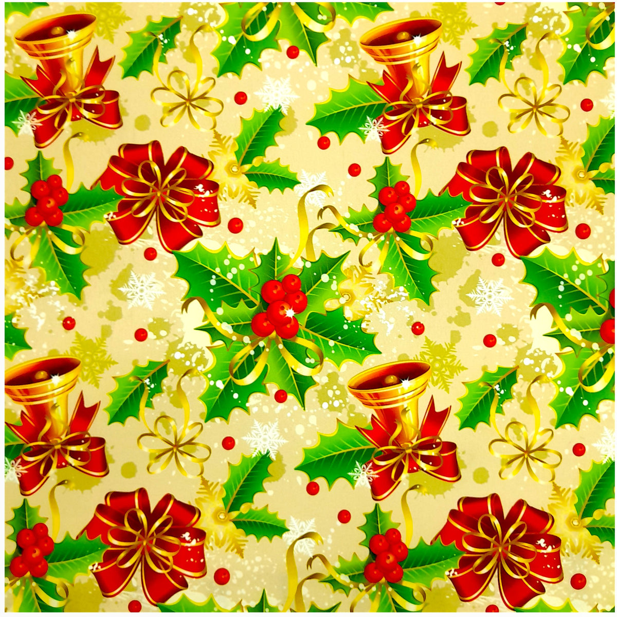 Printed Mini Matt Xmas Ribbon & Gold 140 cm