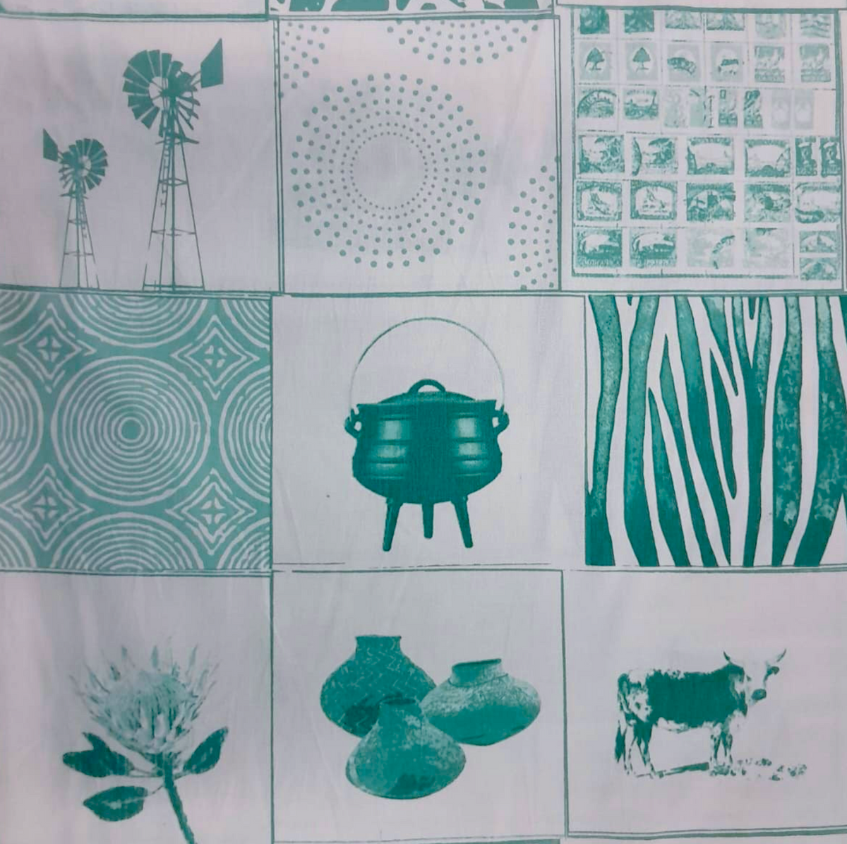 Fabric 100% Printed Cotton Twill African Pot 140 cm.