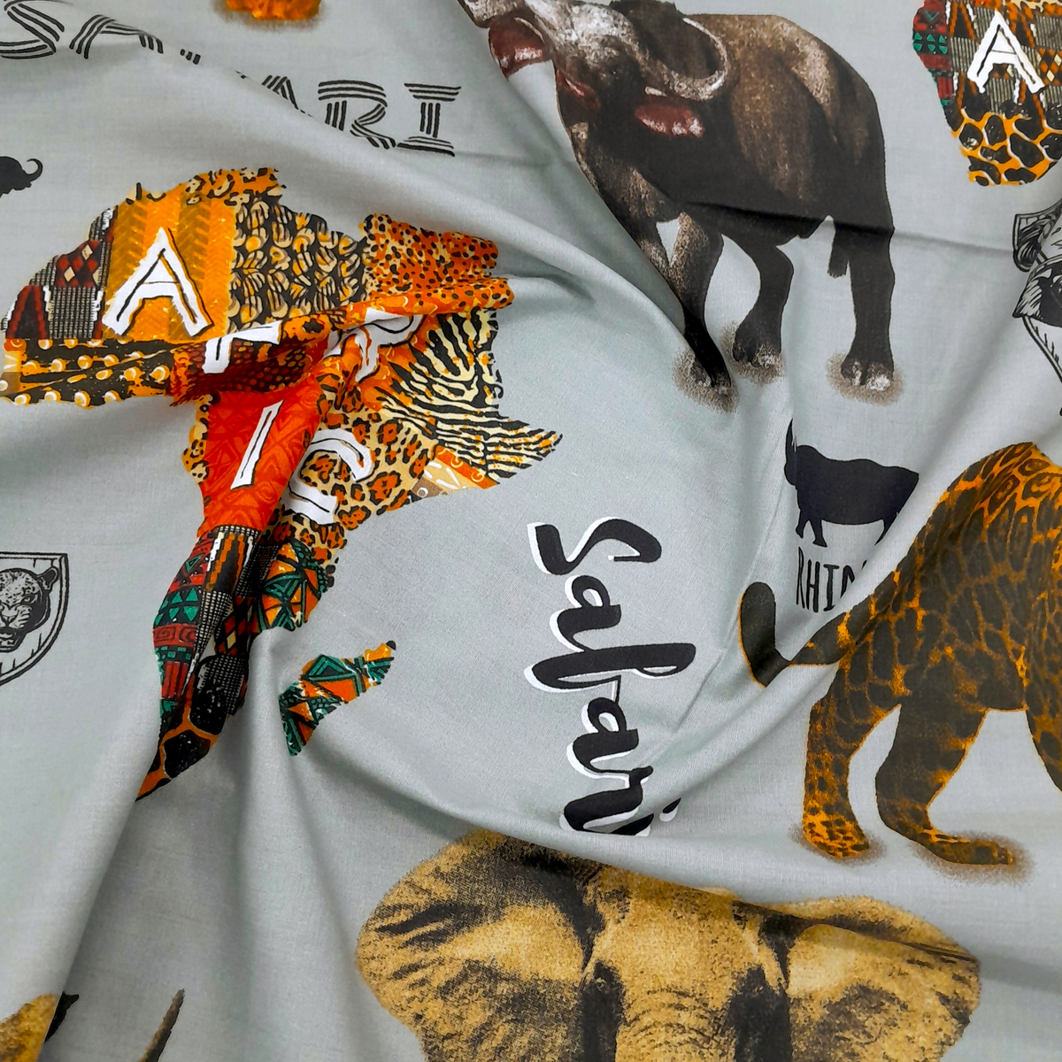 mishi k textiles Cotton Fabric 100 % Printed Cotton Big 5 240 cm