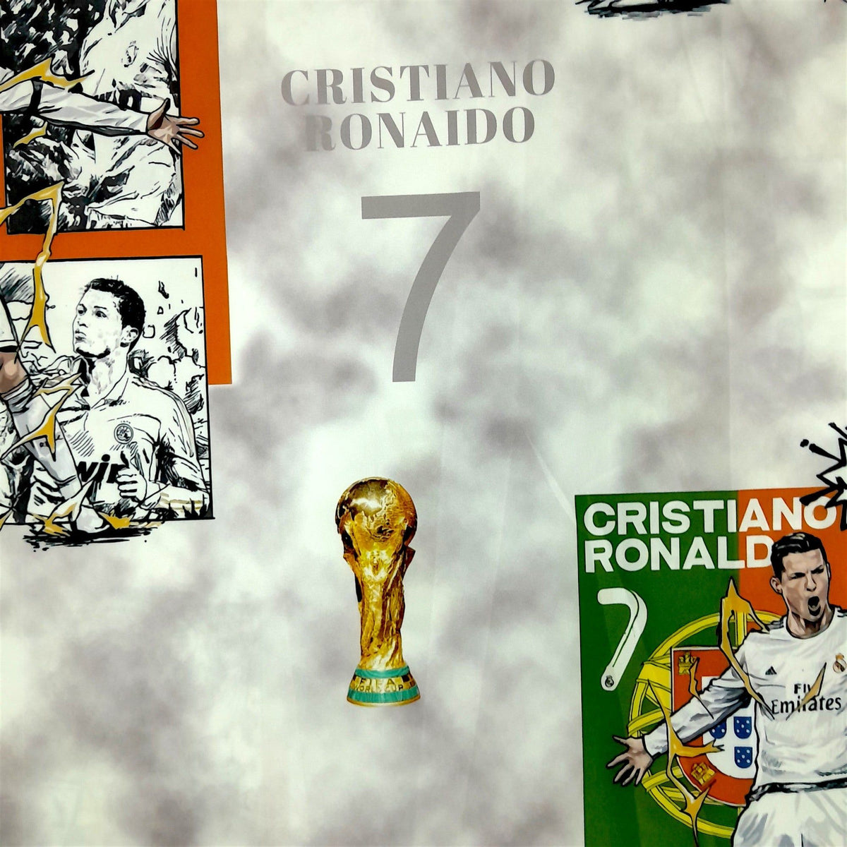 mishi k textiles Printed Fabric Printed Polyester CR7 240 cm