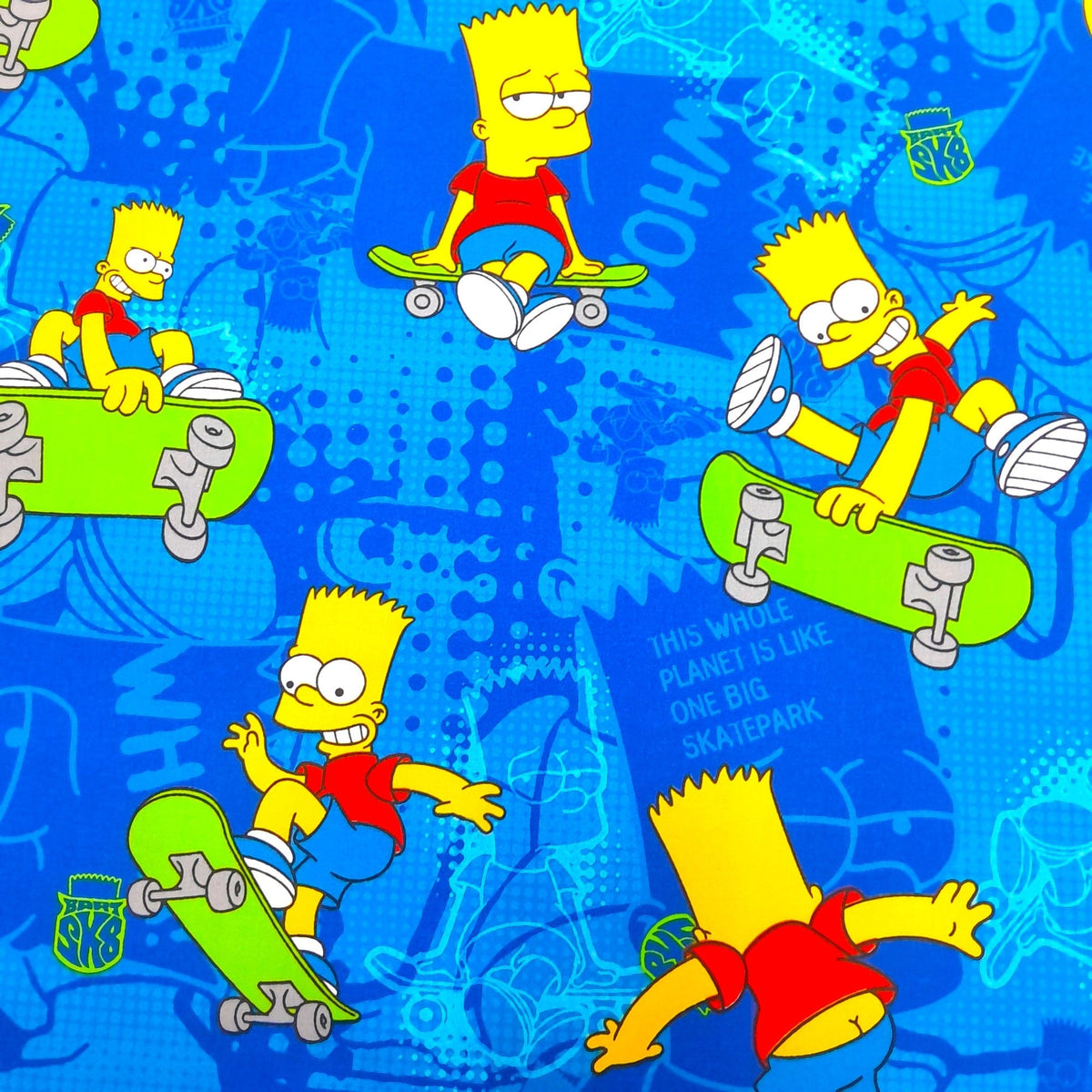 Mishi Textiles Coated Fabric Fabric Selflined Coated Blockout Simpsons Blue 120 cm