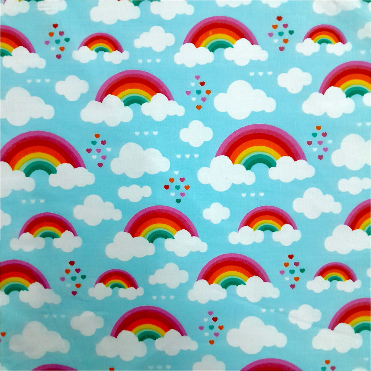 Mishi Textiles Kids Fabrics 100% Printed Cotton Sheeting Fabric Rainbow 240 cm