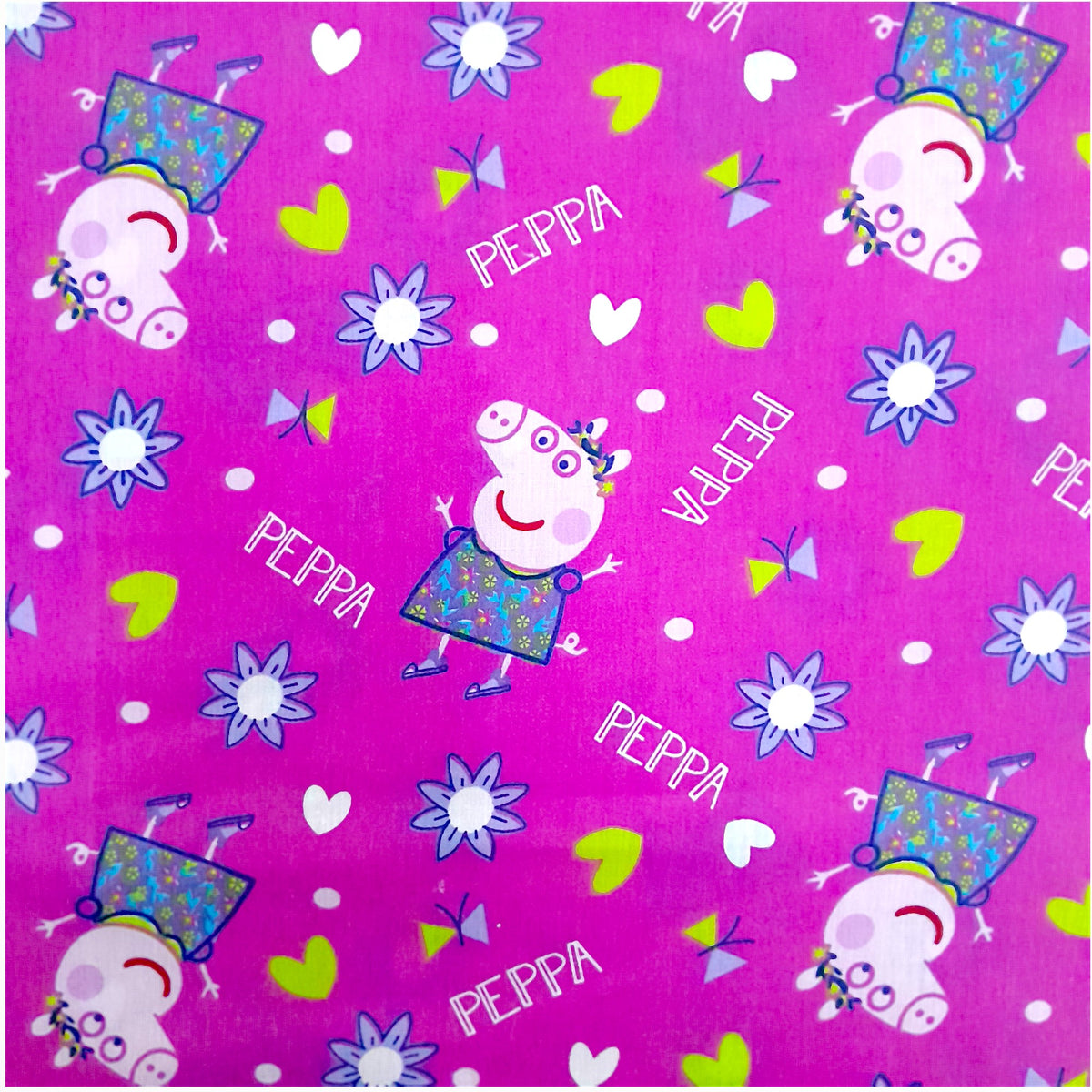 Mishi Textiles Kids Fabrics 100% Printed Poly Cotton Peppa Pig Sheeting 240 cm