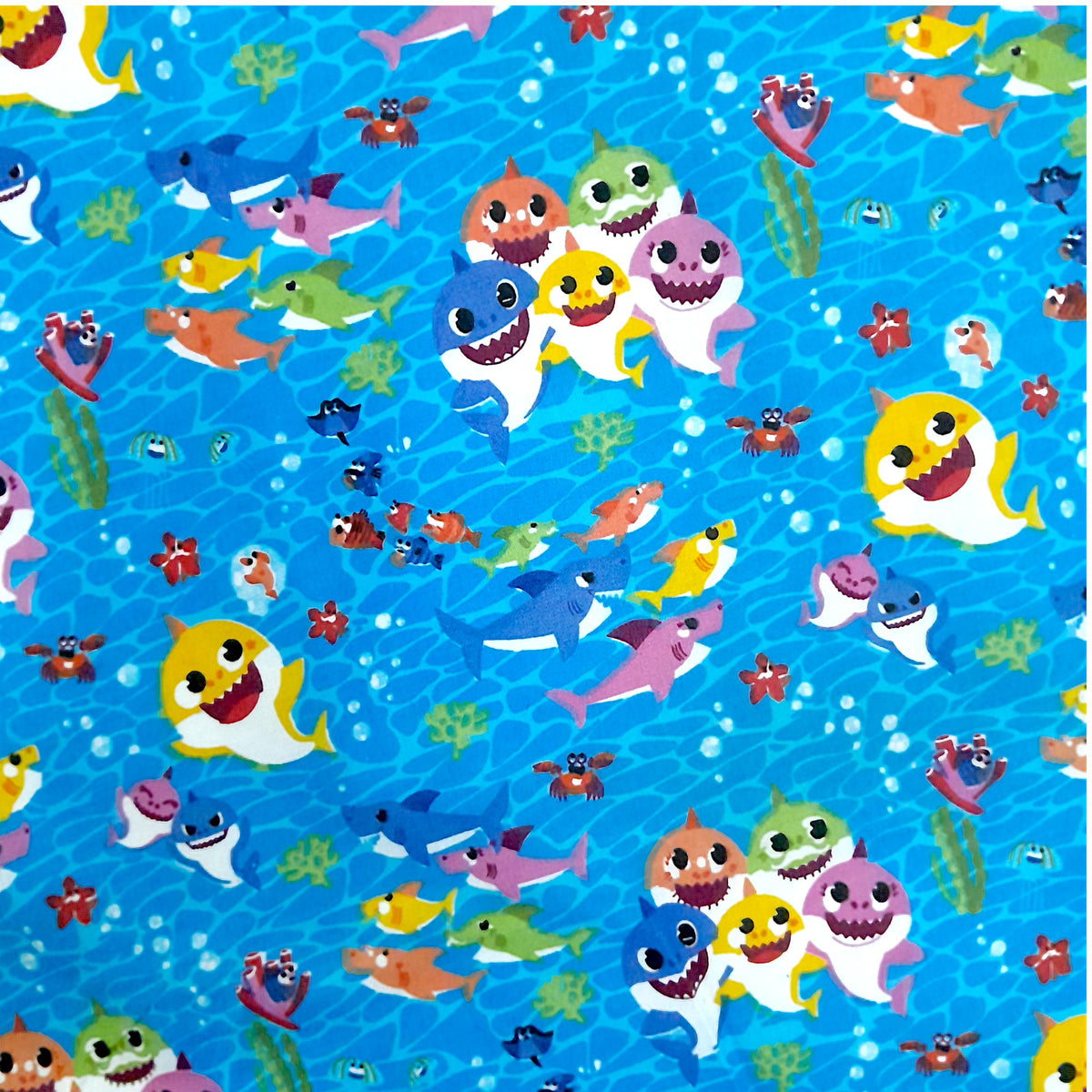 Mishi Textiles Kids Fabrics 100% Printed Poly Cotton Shark Sheeting 240 cm