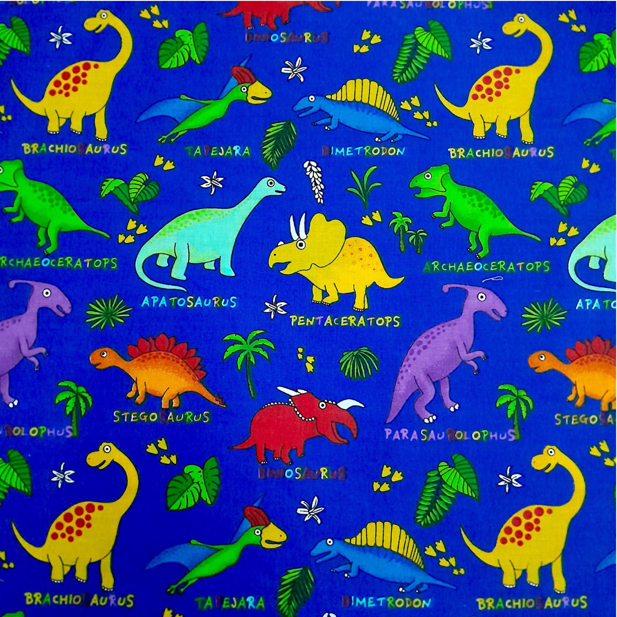 Mishi Textiles Kids Fabrics PTD Poly Cotton Dinosaur 240 cm