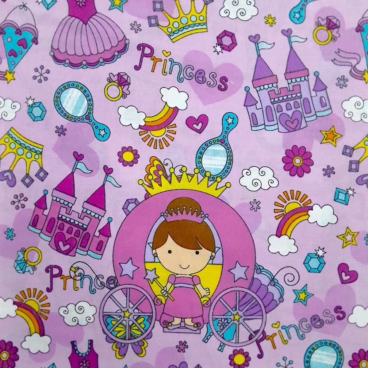 Mishi Textiles Kids Fabrics PTD Poly Cotton Sheeting  Princess Fabric  240 cm