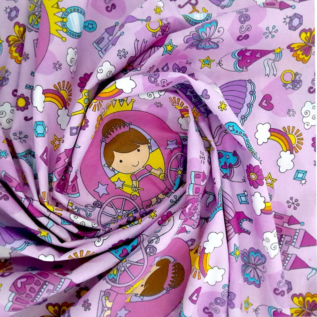 Mishi Textiles Kids Fabrics PTD Poly Cotton Sheeting  Princess Fabric  240 cm