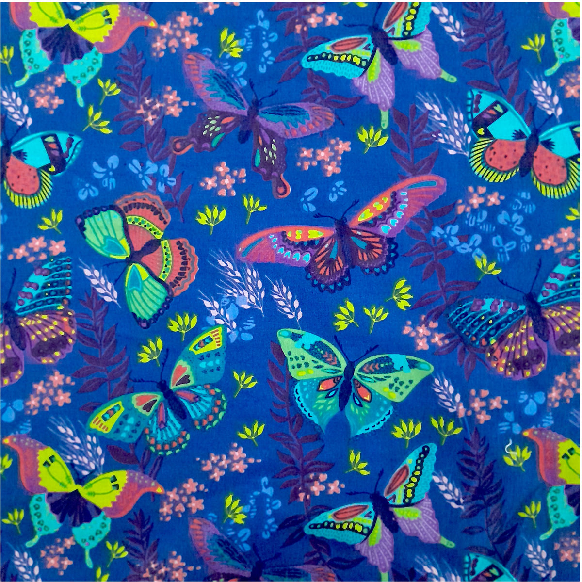 Mishi Textiles Sheeting Fabrics 100% Printed Cotton Sheeting Butterfly World Fabric  240 cm